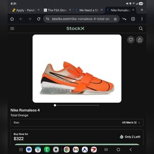 Nike Romaleos 4 Total Orange Weightlifting Sneakers